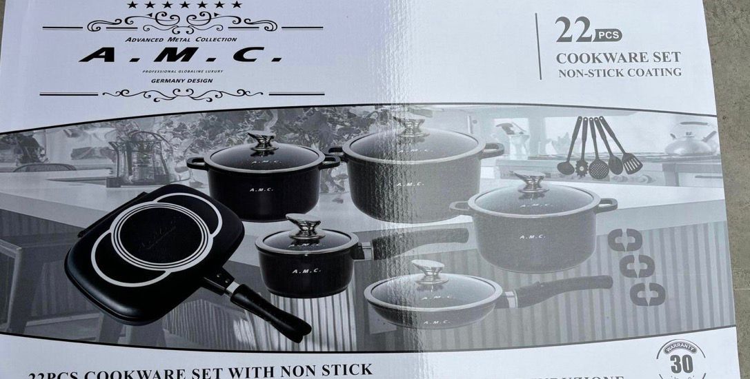 Σετ Μαγειρικών Σκευών A.M.C. 22 Τεμαχίων | Αντικολλητικό, Ανθεκτικό & Κομψό – Non Stick Coating - A.M.C.®The GrBazaar of BrandsΣετ Μαγειρικών Σκευών A.M.C. 22 Τεμαχίων | Αντικολλητικό, Ανθεκτικό & Κομψό – Non Stick Coating