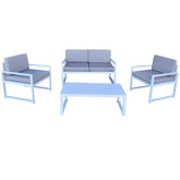 Σετ Σαλόνι κήπου 4 τεμαχίων με σκελετό από αλουμίνιο - The GrBazaar of BrandsThe GrBazaar of BrandsΣετ Σαλόνι κήπου 4 τεμαχίων με σκελετό από αλουμίνιο