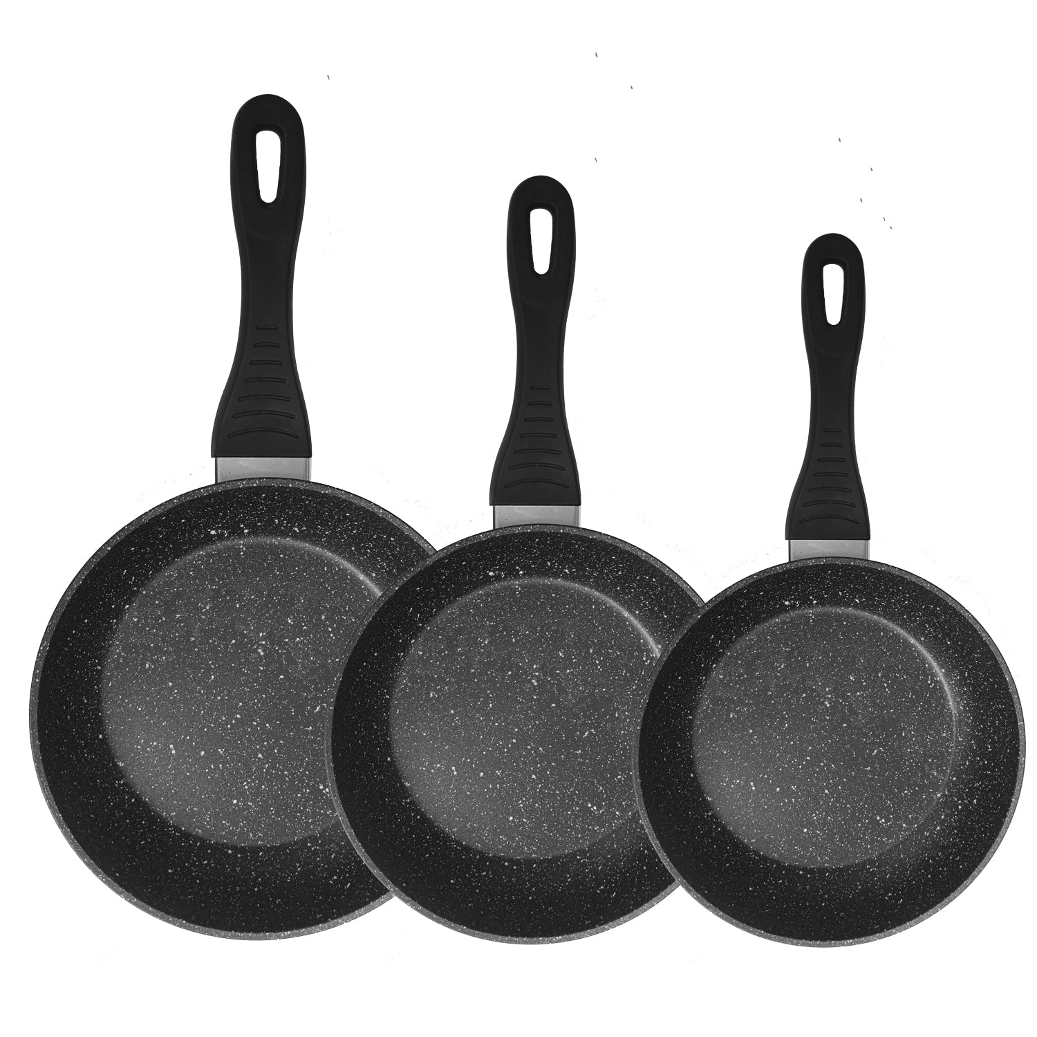 Σετ 3 Μεταλλικά Τηγάνια & Δώρο Σετ 6 μαχαίρια με πάγκο κοπής By Queen - ΤΗΓΑΝΙΑQueen®The GrBazaar of Brands
