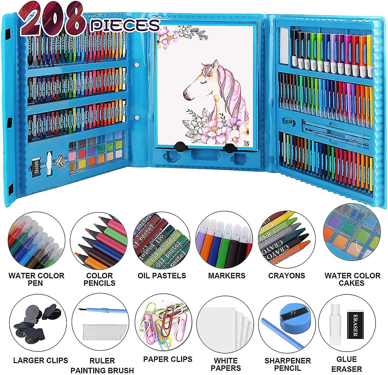 Σετ καλλιτεχνικών με 208 τεμάχια σε χρωματιστή θήκη - KIDSThe GrBazaar of BrandsThe GrBazaar of Brands