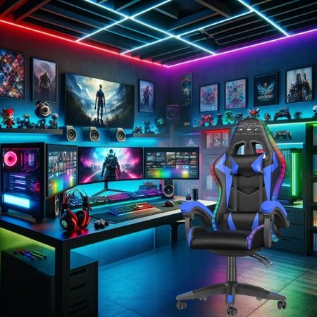 Gaming Καρέκλα A.M.C. με LED RGB Φωτισμό & Χειριστήριο | Εργονομικός Σχεδιασμός για Άνεση & Στυλ - A.M.C.®The GrBazaar of BrandsGaming Καρέκλα A.M.C. με LED RGB Φωτισμό & Χειριστήριο | Εργονομικός Σχεδιασμός για Άνεση & Στυλ