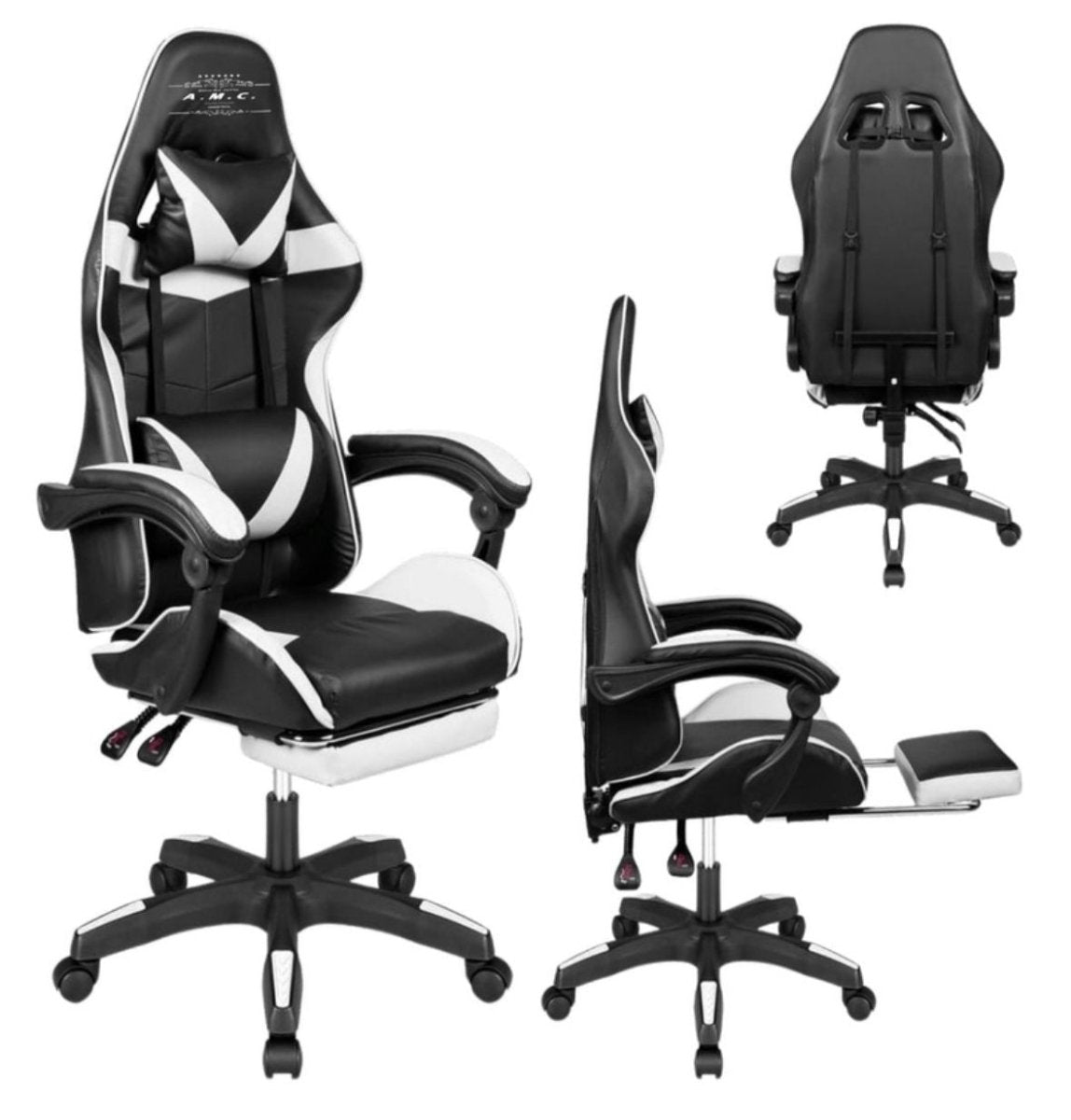 Gaming Καρέκλα A.M.C. χωρίς LED | Εργονομική Πολυθρόνα με Υποπόδιο, Ρυθμιζόμενη Πλάτη &amp; Μαξιλάρια Στήριξης - A.M.C.®The GrBazaar of BrandsGaming Καρέκλα A.M.C. χωρίς LED | Εργονομική Πολυθρόνα με Υποπόδιο, Ρυθμιζόμενη Πλάτη &amp; Μαξιλάρια Στήριξης