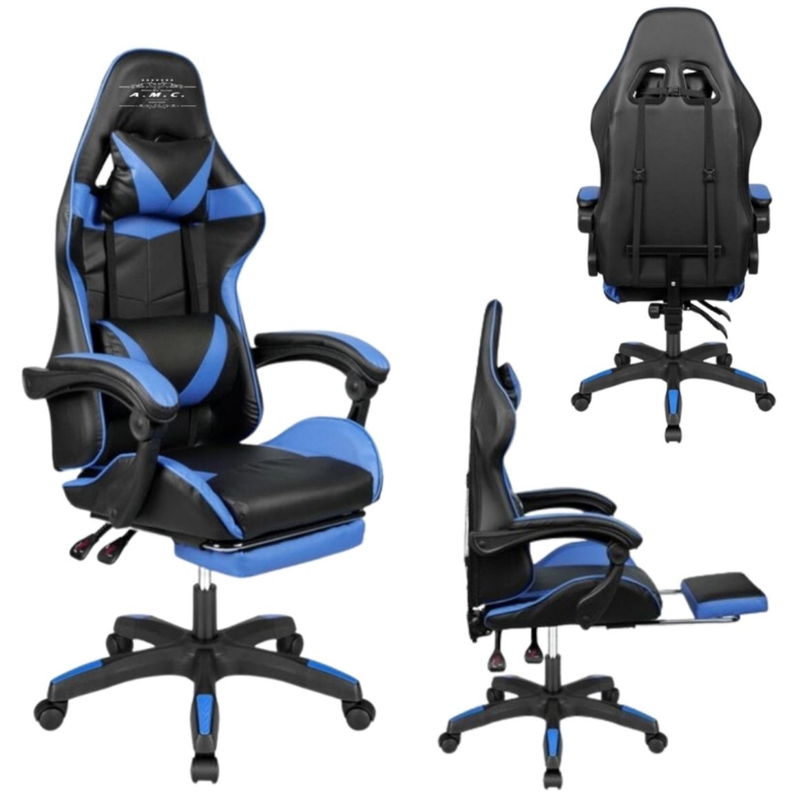 Gaming Καρέκλα A.M.C. χωρίς LED | Εργονομική Πολυθρόνα με Υποπόδιο, Ρυθμιζόμενη Πλάτη &amp; Μαξιλάρια Στήριξης - A.M.C.®The GrBazaar of BrandsGaming Καρέκλα A.M.C. χωρίς LED | Εργονομική Πολυθρόνα με Υποπόδιο, Ρυθμιζόμενη Πλάτη &amp; Μαξιλάρια Στήριξης