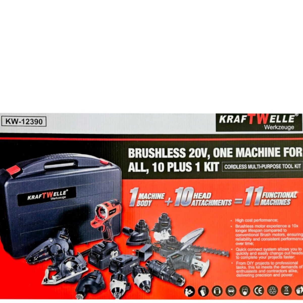 KRAFTWELLE KW - 12390 | Επαναφορτιζόμενο Πολυεργαλείο 20V με 10 Εξαρτήματα – 11 σε 1 - ΧΟΡΤΟΚΟΠΤΙΚΑKrafTWelle®The GrBazaar of BrandsKRAFTWELLE KW - 12390 | Επαναφορτιζόμενο Πολυεργαλείο 20V με 10 Εξαρτήματα – 11 σε 1