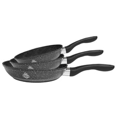 Σετ 3 Μεταλλικά Τηγάνια & Δώρο Σετ 6 μαχαίρια με πάγκο κοπής By Queen - ΤΗΓΑΝΙΑQueen®The GrBazaar of Brands