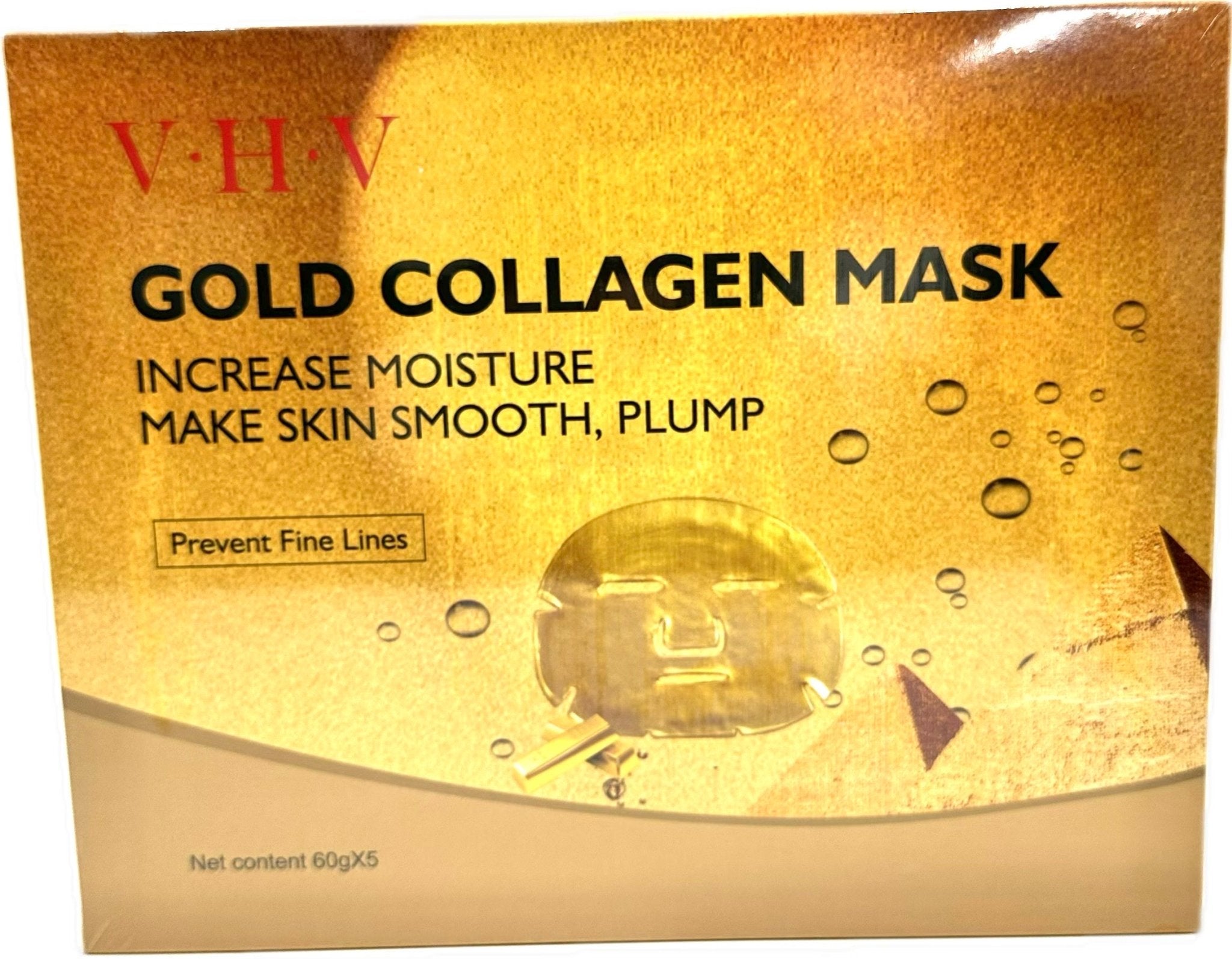 Χρυσή Μάσκα Αναδόμησης Προσώπου Gold Collagen (5 ΤΕΜΑΧΙΑ) - The GrBazaar of Brands